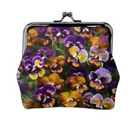Pansy Perfection Coin Purses, Change Purse Wallets, For Festivals And Special Occasions, Black, One Size, Art Deco
