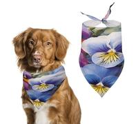 Pansy Perfection Dog Bandana Cozy Soft Triangle Dog Scarf Washable Adjustable Pet Bib Cute Lightweight Breathable Pet Scarf for Small Medium Large Cat Dog Scarves