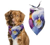 Pansy Perfection Dog Bandana, Soft Breathable Pet Scarf, Personalized Dog Bib Kerchief for Small Medium Large Dogs Cats, Exquisite Pet Neckerchief for Daily Wear, Travel, Party