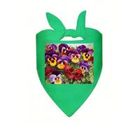 Pansy Perfection Dog Bandana Soft Breathable Polyester Triangle Scarf for Small to Large Dogs Cats Comfortable Pet Bibs for Daily Wear Party Wedding Birthday Pet Accessories