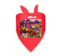 Pansy Perfection Dog Bandana Soft Breathable Polyester Triangle Scarf for Small to Large Dogs Cats Comfortable Pet Bibs for Daily Wear Party Wedding Birthday Pet Accessories