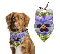 Pansy Perfection Dog Bandana Triangle Dog Scarf Washable Adjustable Dog Bib Puppy Neckerchief Pet Bandana Pet Scarf Pet Triangle Scarf Handkerchief for Puppy Pet