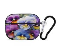 Pansy Perfection Earbuds Organizer Shockproof Protective Airpods Pro Cover with Carabiner Clip Anti Fall Carrying Earphone Case Cover for Airpods Pro 2nd Generation Black