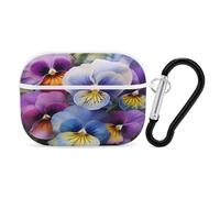 Pansy Perfection Earbuds Organizer Shockproof Protective Airpods Pro Cover with Carabiner Clip Anti Fall Carrying Earphone Case Cover for Airpods Pro 2nd Generation White