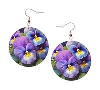 Pansy Perfection Elegant Leather Round Earrings-Fashionable And Unique Accessories For Everyday Wear