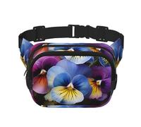 Pansy Perfection Fanny Pack For Women Waterproof Adjustable Belt Bags Waist Pack Fashion Casual Crossbody Bags Bum Bag For Running Workout Hiking Traveling, Black, One Size