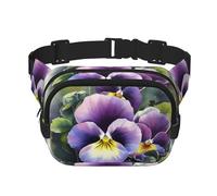Pansy Perfection Fanny Pack For Women Waterproof Adjustable Belt Bags Waist Pack Fashion Casual Crossbody Bags Bum Bag For Running Workout Hiking Traveling, Black, One Size