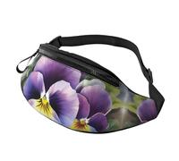 Pansy Perfection Fanny Pack Waist Bag For Men Women, Lightweight Adjustable Belt Bag Fashion Hip Bum Bag For Travel Hiking Running