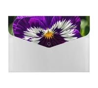 Pansy Perfection File Folder 6-Pocket, Waterproof Accordion File Organizer with Snap Closure, Expanding Document Holder for Office, Home