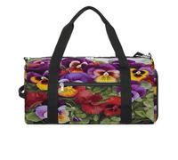 Pansy Perfection Gym Bag,Waterproof Travel Duffle Bag with Shoe Wet Compartment Tactical Backpack Large Capacity Weekender Overnight Bags for Sports Fitness