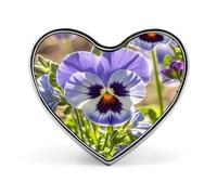 Pansy Perfection Lapel Pin Exquisite Fashion Brooches Personalized Buttons Badge Novelty Unique Button Pins Cute Heart Shaped Pins Metal Buttons for Backpack Hat Bag Jacket