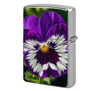 Pansy Perfection Lighter Case Metal Protective Cover with Double-Sided Art Design, Cool Lighters Pouch Shockproof Lighter Cover for Men Women Gifts, Lighters Not Included