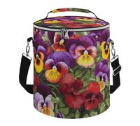 Pansy Perfection Lunch Bag 15L, Insulated Picnic Basket with Leakproof Design - Large Cooler Tote for Camping, Beach, Hiking & Groceries