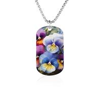 Pansy Perfection Necklace Gift for Girlfriend Boyfriend, Long Chain Pendant Custom with Picture, Personalized Necklace Gift for Christmas Anniversary Family Birthday Valentine's Day