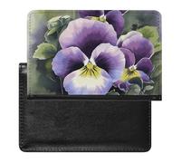 Pansy Perfection Passport Cover Family Printed Leather Passport Holder Minimalist Front Pocket Slim Travel Wallet Cover Case Lightweight Credit Card Holder for Women Men