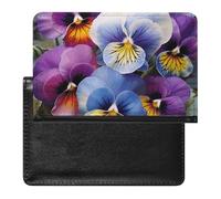Pansy Perfection Passport Holder Passport Cover Protector Essentials with Credit Card Slots for Women Men