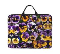 Pansy Perfection Print 14 Inch Laptop Or Tablet Case,Durable and Water-Repellent Fabric, Lightweight, Business Casual