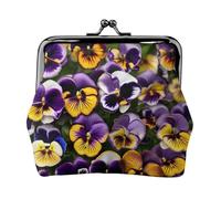 Pansy Perfection Print Coin Purses, Change Purse Wallets, For Festivals And Special Occasions, Black, One Size, Art Deco