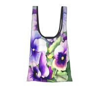 Pansy Perfection Print Foldable Reusable Grocery Bag Lightweight Shopping Tote for Groceries Travel Beach Eco-Friendly Compact Adventure Tote