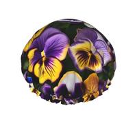 Pansy Perfection Print Print Shower Cap For Women Lightweight Reusable Softdouble Waterproof Layers Leakproof.