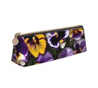 Pansy Perfection Print Print Triangle Pencil Pens Case Large-Capacity Stationery Organizer Pouch Office Travel