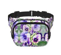 Pansy Perfection Print Stylish and Practical Waist Bag,Adjustable,Perfect for Travel,and Outdoor Activities