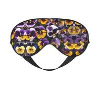 Pansy Perfection Print Super Soft and Comfortable Eyeshade with Adjustable Strap Zero Eye Pressure Eye Cover