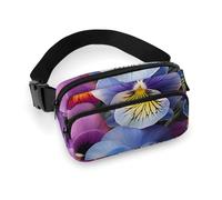 Pansy Perfection Printed Fanny Pack Fanny Packs for Women Men,Crossbody Bag Large Chest Bag with Adjustable Strap for Outdoors Workout Traveling Casual Running, Pansy Perfection, 20x13cm