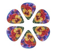 Pansy Perfection Printed Guitar Picks 6-Pack with Holder - 0.96mm Funny Guitar Picks for Acoustic Guitar, Electric Guitar, Bass Guitar