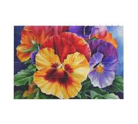 Pansy Perfection Printed Jigsaw Puzzle 14.4x9.8 CM, Rectangular Puzzle Challenging Game for Adults Gifts, Family Fun Decorative Wall Decor