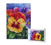 Pansy Perfection Printed Jigsaw Puzzle with Storage Box, Wooden Puzzle for Adults and Kids, 1000 Pieces Family Fun Decorative Game