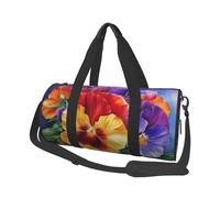 Pansy Perfection Printed Sports Gym Bag with Wet Pocket & Shoes Compartment, Travel Duffel Bag for Men Women