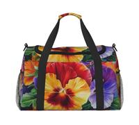 Pansy Perfection Printed Travel Duffel Bag, Large Capacity Carry On Hand Luggage Weekend Bag for Women Men Gym Weekend