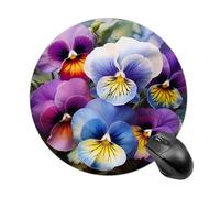 Pansy Perfection Round Mouse Pad Smooth Glide Gaming Mousepad Extra Density Portable Comfortable Mouse Mat for Desk, Home, Office 7.8x7.8 Inches