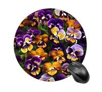 Pansy Perfection Round Mouse Pad Smooth Glide Gaming Mousepad Extra Density Portable Comfortable Mouse Mat for Desk, Home, Office 7.8x7.8 Inches