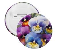 Pansy Perfection Tinplate Badge Personalized Round Brooch Large Craft Button Suitable for Teachers, Nurses, Doctors, Staff, Party Gift Accessories, style, 5PCS