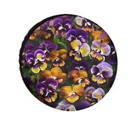 Pansy Perfection Tire Covers Waterproof Anti UV Tire Cover 24inch Single Axle Wheel Covers for RV Truck SUV Trailer Universal for All Seasons