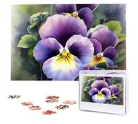 Pansy Perfection Wooden Puzzles 1000 Pieces Personalized Jigsaw Puzzle For Adults Interesting Custom Photo Puzzles Gift For Holiday Birthday Wedding Anniversay