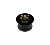 Pansy Viola Tricolor Purple Yellow Flower Plant Study PopSockets Adhesive PopGrip