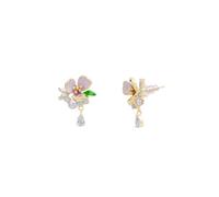 Pansy Violet Floral Earring in Sterling Silver Spero London Gold One Size