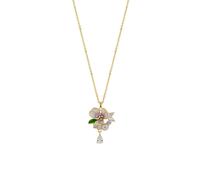 Pansy Violet Floral Necklace in Sterling Silver Spero London Gold One Size