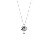 Pansy Violet Floral Necklace in Sterling Silver Spero London Silver One Size
