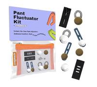 Pant Fluctuator Kit - Adjustable Waist Extender & Tightener with Elastic Stretch Buttons & Snap Pins for Jeans, Pants, Maternity, Bloating, No-Sew Waistband Fix for Men & Women, Peach, S