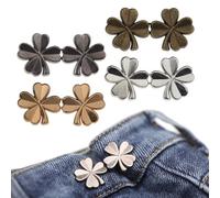 Pant Waist Tightener Adjustable Button Pin for Pants - No Sew Detachable Clips to Make Jeans Smaller - 4 Sets Instant Tightener for Loose Pants