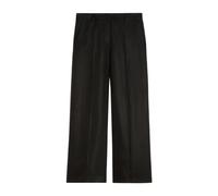 Pantalone canvas in lino, female, Weekend Max Mara, Wide Trousers, Black, XS, Trousers XS