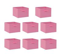 Pantanal 2 PCS Folding Collapsible Storage Cube Boxes with Handle for Kids Toy Clothes, Foldable Canvas Unit Cube Organiser Basket Bin for Nursery Children Bedroom Wardrobe (38*33cm pink, Pack of 8)