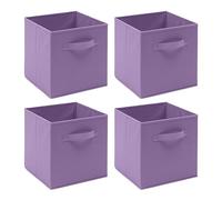 Pantanal 2 PCS Folding Collapsible Storage Cube Boxes with Handle for Kids Toy Clothes, Foldable Canvas Unit Cube Organiser Basket Bin for Nursery Children Bedroom Wardrobe (Light Purple, Pack of 4)