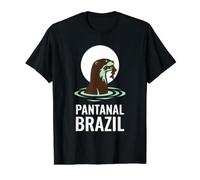 Pantanal Brazil Giant Otter River Sunset Value Graphic T-Shirt, Men, Black, M
