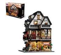 PANTASY Bavarian Tavern Modular Building Set for Adults, Light-Up Pub Model