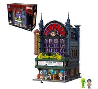 PANTASY Ghost Cinema Building Set for Adults, Light-Up Gothic Model | Two-storey modular theatre with hidden wiring, 6 ghost effects, 5 figures and USB-C-powered LED lighting